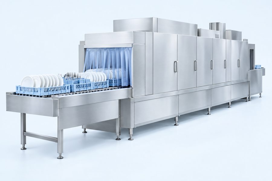 Rack conveyor dishwasher, the type of machine in the Winterhalter CTR range